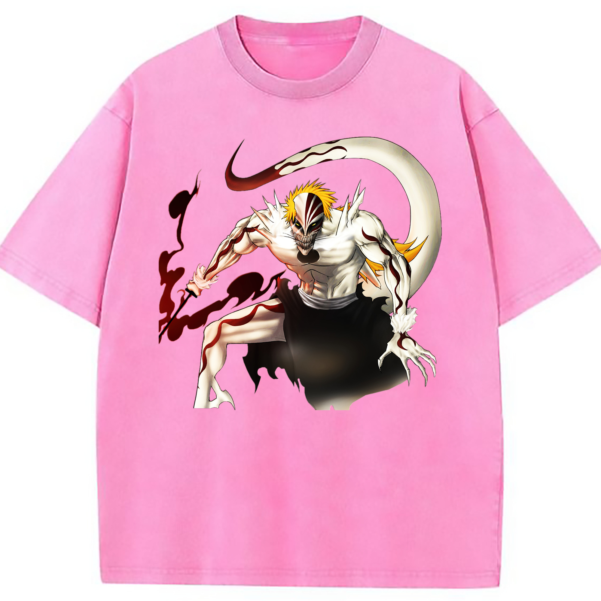 （画像用） ブリーチ 黒崎一護（くろさき いちご）BLEACH Kurosaki Ichigo 綿100% ヴィンテージ風 半袖Tシャツ（フロントプリント）